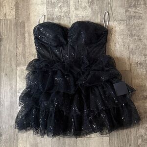 Lulu's Black Lace Detail Dress